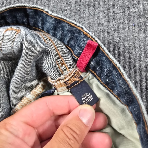 Vintage Banana Republic Jeans Mens 38x30 Blue Bootcut Whiskered Denim‎ Y2K 38x28 - Picture 3 of 13